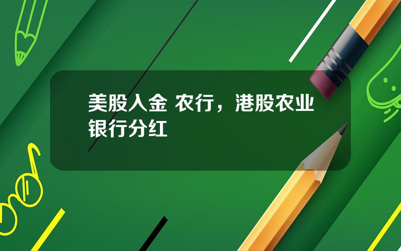 美股入金 农行，港股农业银行分红